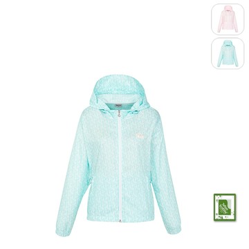 【FILA】女性 GOLF 滿版平織外套-粉綠 5JKY-2017-LN