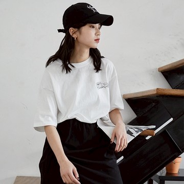 T恤短袖上衣-圓領卡通鯊魚印花女裝3色73xn17【獨家進口】【米蘭精品】