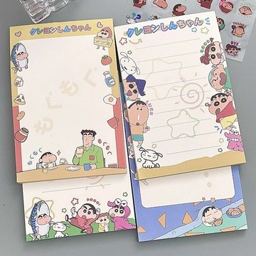 ✨限時秒殺☜桃園出貨✨新款卡通蠟筆小新a7便簽本ins風高顏值可愛學生可撕備忘錄筆記本