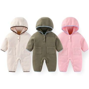 嬰兒連體衣秋冬款加絨保暖寶寶長袖加厚外出哈衣爬爬服新生兒衣服鑫弘-萌寶童裝可開發票