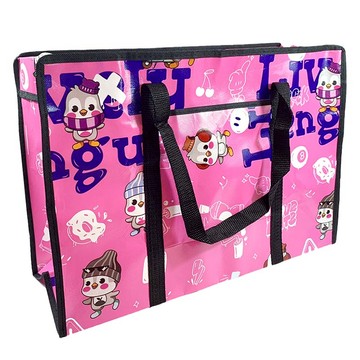 樂企鵝購物收納袋20吋-粉50x35x19cm