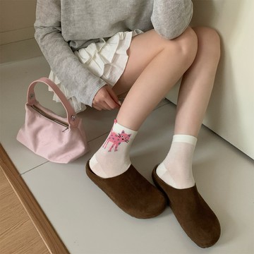 Y2 style▪️卡通貓咪 三色中筒襪襪子▪️Y2style歐美設計款寬鬆韓版個性大尺碼【YW090201】