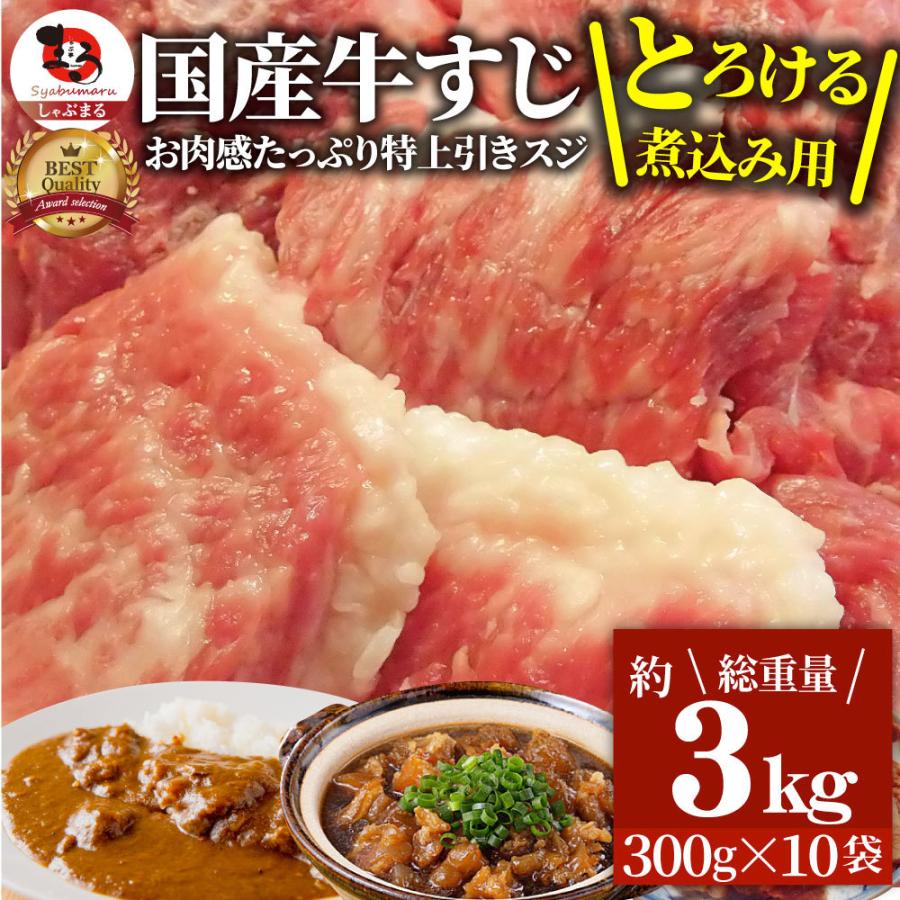 牛肉 肉 お肉屋さんの 国産 牛スジ 牛 生 すじ 煮込み用 スジ たっぷり 3kg 訳あり お取り寄せ