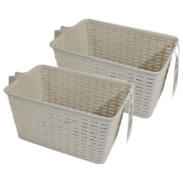KEYWAY 聯府 藤藝櫥櫃手把收納籃 KGB-201 160 x 283 x 130mm 4L  米白色  2個