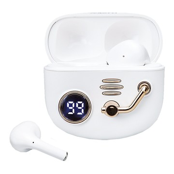 RASTO 舊時光電量顯示真無線藍牙5.3耳機  R-EPA051  白色