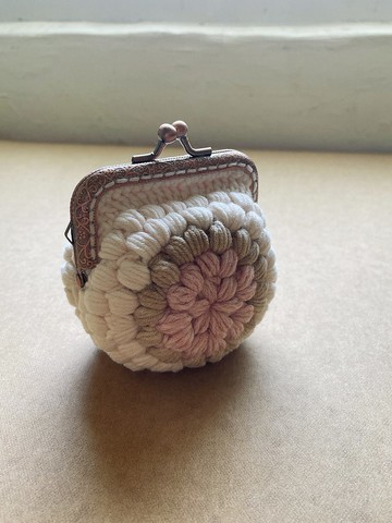 -編織綻放系列/*裸粉系3色*口金零錢收納包