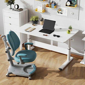 加工定制升降桌兒童學習桌書桌學生家用電腦桌臺式寫字桌手搖[DD100109]