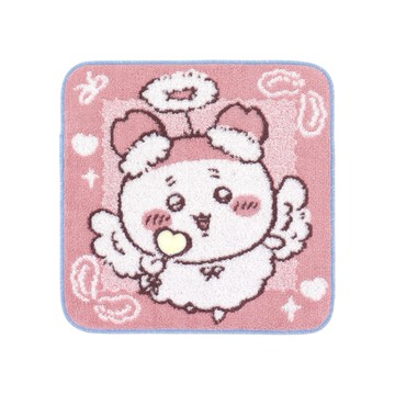 Chiikawa吉伊卡哇專區 吉伊卡哇天使刺繡毛巾-粉色古本屋 約25*25cm (JN2160)