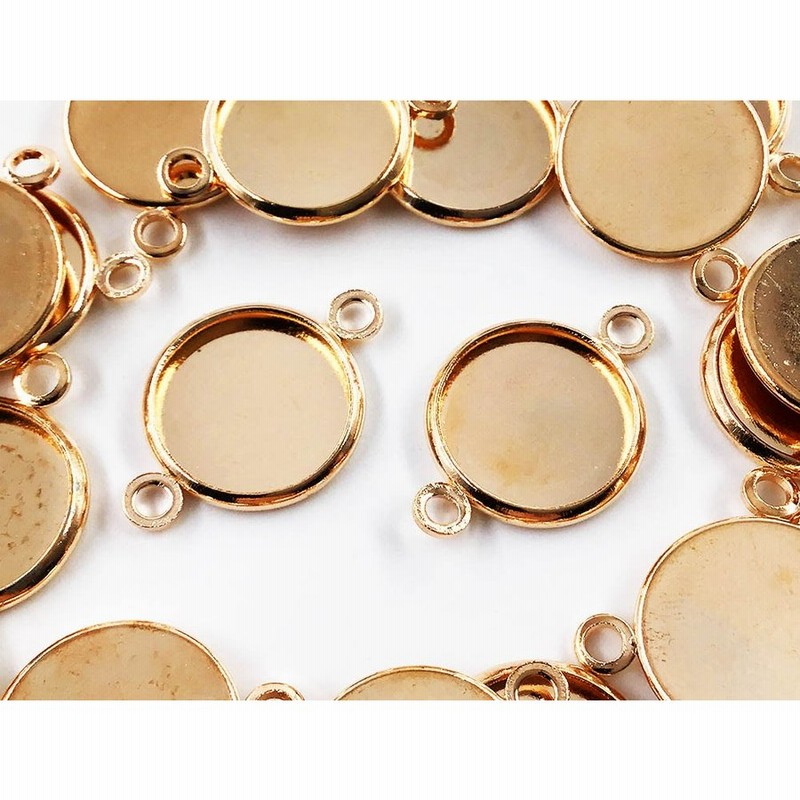 レジン作品に ミール皿 セッティング ゴールド カン付き １２ｍｍ セット パーツハンドメイドアクセサリーや雑貨に☆ カン付きミール皿 １０個セット  卓抜