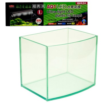 《台製》高透析海灣5mm空缸（一尺）+《水族先生》超薄型LED水草側夾燈(32CM)