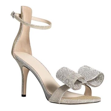 【JP Queen New York】晶鑽蝴蝶結一字扣尖頭羊皮高跟涼鞋(3色可選)