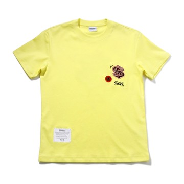 IZZVATI-橫財就手繡花T-黃色