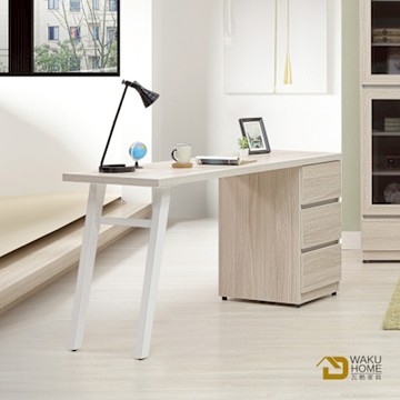 WAKUHOME 瓦酷家具Sunrice自然日系淺灰橡120cm書桌-寬120*深55.7*高79