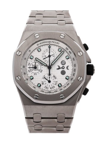 Audemars Piguet - 2003-2007 pre-owned Royal Oak Offshore 43mm - unisex - Silver/Titanium - One Size - White