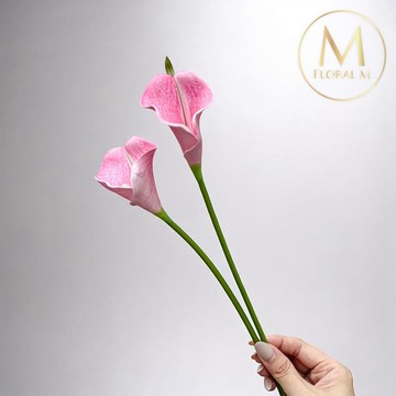 FLORAL M 氣質仙女粉色海芋仿真花花材（5入組）仿真花 人造花 假花 裝飾花 花藝材料 居家擺設 仿真花束 乾燥花替代 不凋謝花 高擬真花 插花材料 攝影道具 商業佈置 室內裝飾 花藝設計