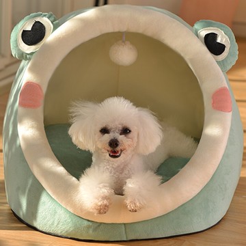 狗窩冬季保暖貓窩小型犬可拆洗四季通用狗狗床房子型泰迪寵物用品