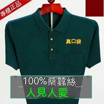 🔥【中老年男裝】夏裝涼感冰絲排汗透氣速乾短袖t恤翻領上衣 polo衫男 爸爸衣服PPLO衫 夏季短袖T恤422