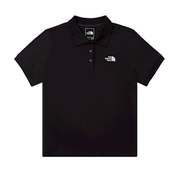 The North Face 北臉 短袖上衣 女 POLO衫 透氣 W SS LOGO POLO 黑 NF0A8BWTJK3