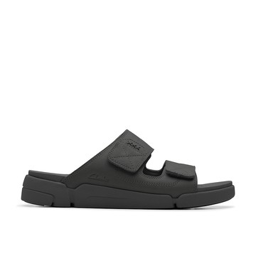 Clarks 三瓣鞋2.0 -Trigenic2 Sun 全皮面輕量兩片式魔鬼氈設計拖鞋 (黑色) CLM82693S-男