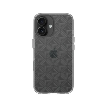 iPhone 16 Clear Case（相機按鈕） 透明 - Textured Glass: Luminous Sculpture 玻璃紋理系列：光映雕塑 - 晶鑽花玻璃