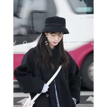 設計師日系冬季羊毛呢盆帽女逛街保暖沈月明星同款澳洲赫本風禮帽