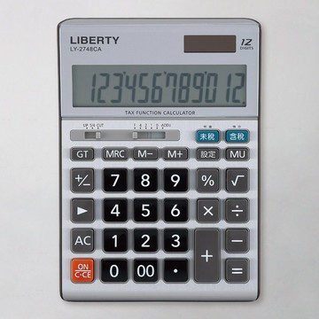 liberty利百代財務快手-桌上型12位數計算機-銀 ly-2748ca