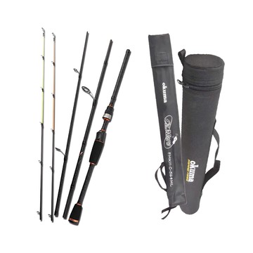 okuma 寶熊釣具 瘋馬克EVO翹班竿 四節竿 雙尾直柄 附竿筒 收納袋 90g  189cm  黑色