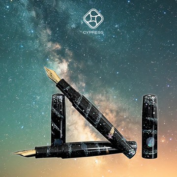 CYPRESS【螺鈿-迴旋銀河】獨家設計 傳統工藝 螺鈿漆藝氣密套鋼筆