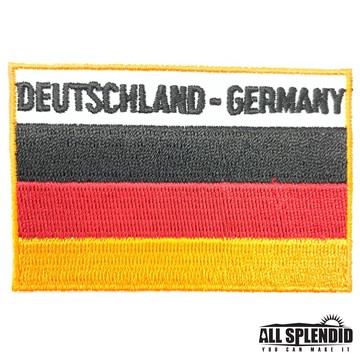 德國 Germany 全繡 布繡 國旗 圖案貼 3D 熨斗貼布 背膠 臂章 背包 刺繡章 背心 刺繡貼布【領券滿額再折千12/31止】