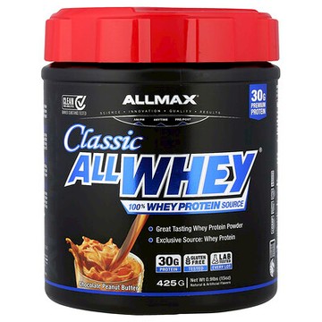 ALLMAX, CLASSIC ALLWHEY®，全乳清蛋白來源，巧克力花生醬，0.9 磅（425 克）