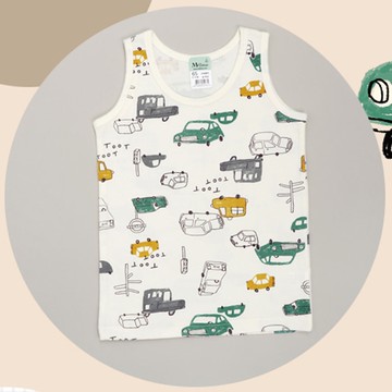 韓國 Mellisse - 純棉小背心(男寶)-車車王國