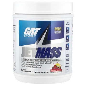 GAT, JetMASS®，速效飽滿肌酸系統，草莓檸檬水味，1.65 盎司（750 克）