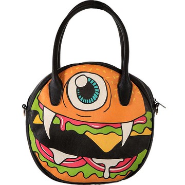 【摩達客】美國Iron Fist鐵拳搖滾圓餅造型漢堡包斜背包單肩包側背包_廠商直送