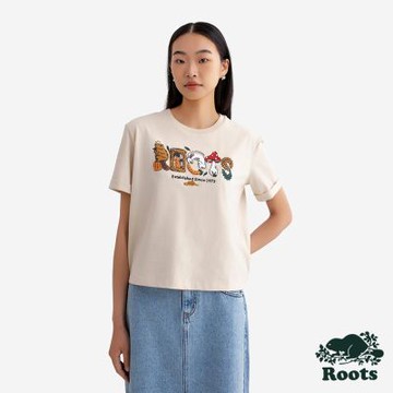 Roots女裝- HARVEST GLOW RELAXED 短袖上衣-燕麥色