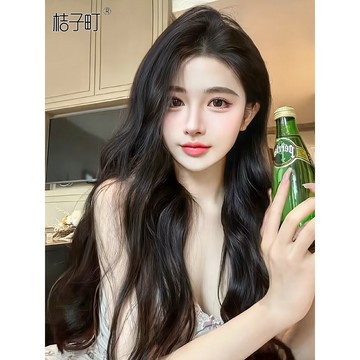 假髮女長髮短髮夏季自然全頭套仿真髮全真人髮中分捲髮整頂假髮套日係假髮 女生網紅全頭套 整頂式假髮 顯白顯臉小 長捲髮假髮