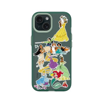 iPhone 15 Clear 憂墨綠 - 迪士尼-公主系列 Disney Princess - 貼紙系列-迪士尼公主
