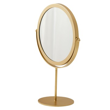 輕奢高檔化妝鏡 桌面 360度旋轉可調角度  金色