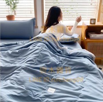 單人簡約空調被 夏季夏涼被可機洗純棉被子 薄款學生宿舍單人夏被【雲木雜貨】