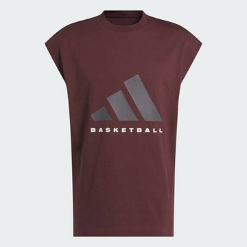 Adidas 愛迪達 Adi Bb Sl Tee JD6133 男女 無袖T恤 運動上衣 休閒短袖 酒紅 純棉
