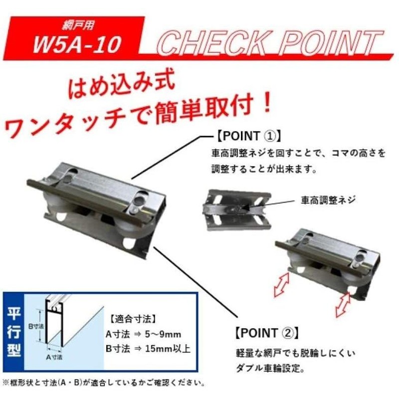 アルミサッシ用取替戸車 T14(A・B・F)30型 T14A-30 10個入 - 4