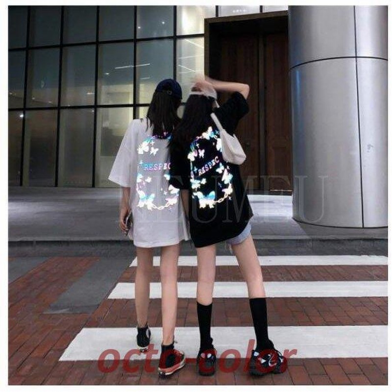 韓国ファッション 夏新作 半袖tシャツ トップス 蝶々 ちょうちょ