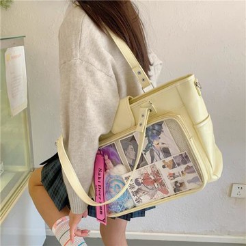 2025新款大容量通勤雙肩痛包隱藏燈牌應援包包托特包簡單肩斜挎包