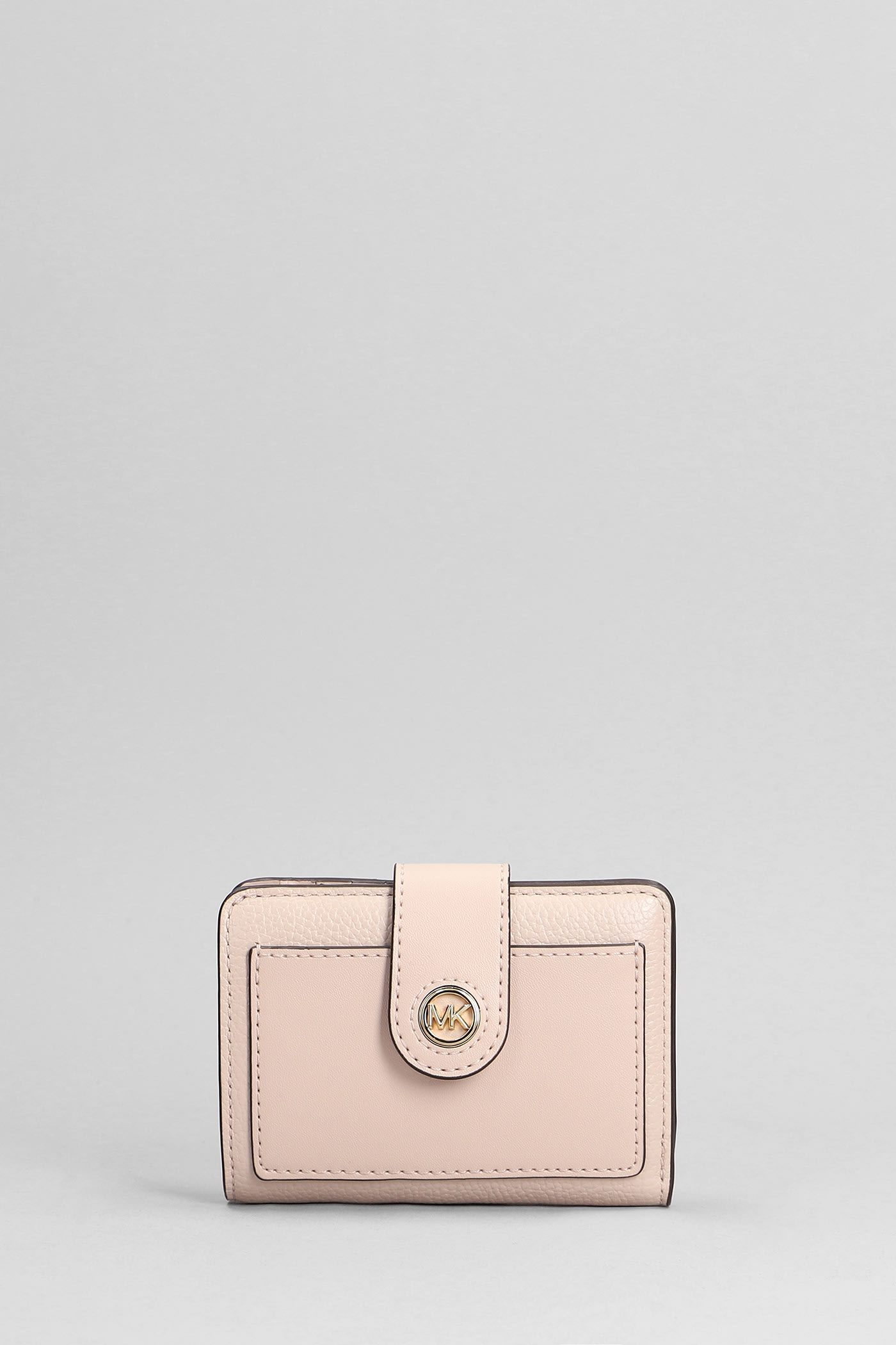 Michael Kors Mk Charm Wallet In Rose-pink Leather