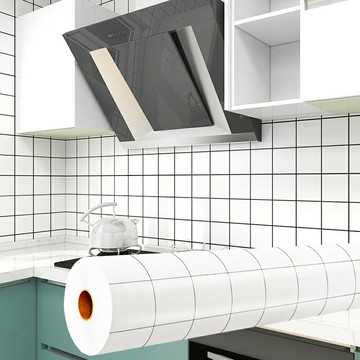 可擦洗廚房加厚防水壁紙墻面防油污店面裝修改造防火阻燃自粘墻紙