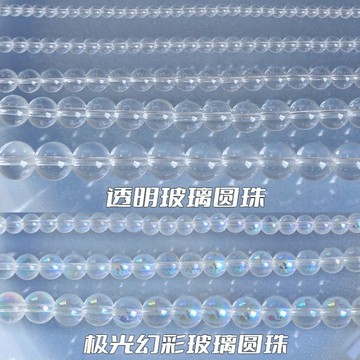 懶貓DIY💎 高亮透白玻璃幻彩極光散珠DIY手作耳環飾品配件串珠手鍊項鍊材料