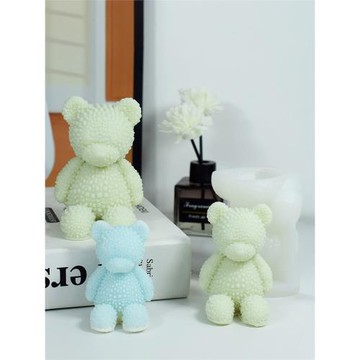 新款卡通可愛流體熊香薰蠟燭硅膠模具 手工diy慕斯巧克力蛋糕裝飾