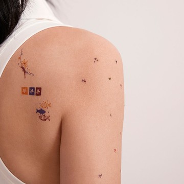 【啞光紋身貼紙】香港設計 | 刮刮紋身貼刺青貼 - 三原色符號