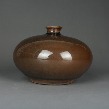 宋建窯窯變天目釉花瓶古董古玩仿古陶瓷器收藏品手工宋瓷出土擺件