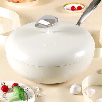 鵝卵石炒鍋網紅陶瓷不粘鍋麥飯石炒菜鍋奶鍋煎炒鍋電磁爐鍋具套裝