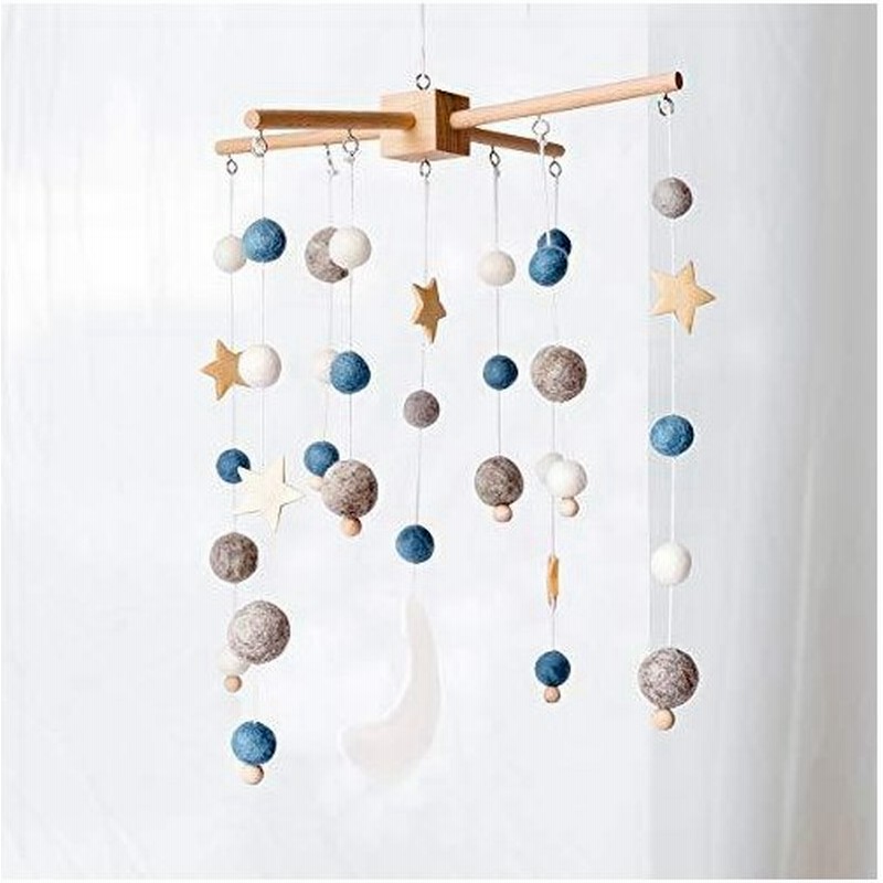 Okawari Home ベッドメリー 木製モービル 星 ブルー ゆらゆら モービル 羊毛フェルト 木のおもちゃ 赤ちゃん ベビー 子供部屋 出 通販 Lineポイント最大get Lineショッピング